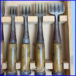 Japanese Vintage chisel KANEI NOMI 10 set Professional Woodworking