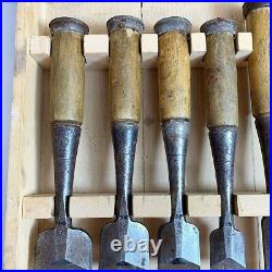 Japanese Vintage chisel KANEI NOMI 10 set Professional Woodworking