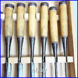 Japanese Vintage chisel KANEI NOMI 10 set Professional Woodworking