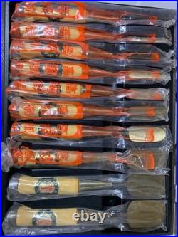 Japanese Woodworking Chisel Set 10pcs Oire Nomi Specialized Thin Blade with Box
