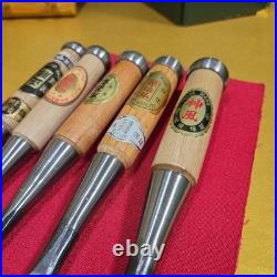 Japanese Woodworking Chisel Set 5 Pcs Oire Nomi Gen Nobuhiro Takahiro Unused NOS