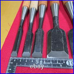 Japanese Woodworking Chisel Set 5 Pcs Oire Nomi Gen Nobuhiro Takahiro Unused NOS