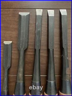 Japanese Woodworking Chisel Set 5-Piece Oire Nomi DIY Carpentry Tools