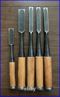 Japanese Woodworking Chisel Set 5-Piece Oire Nomi DIY Carpentry Tools