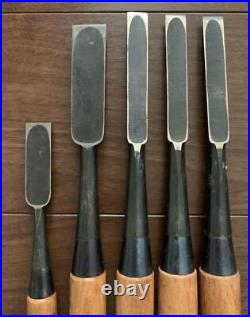 Japanese Woodworking Chisel Set 5-Piece Oire Nomi DIY Carpentry Tools