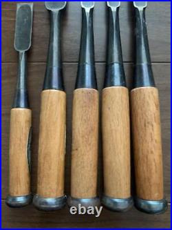 Japanese Woodworking Chisel Set 5-Piece Oire Nomi DIY Carpentry Tools