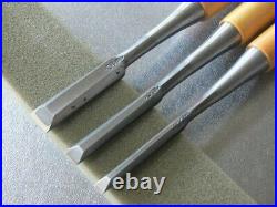 Japanese Yamahiro Oire Nomi Bench Chisels White Steel Polished Finish 3 set