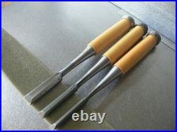 Japanese Yamahiro Oire Nomi Bench Chisels White Steel Polished Finish 3 set