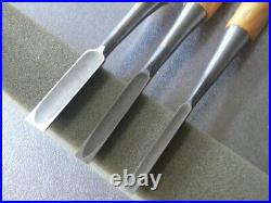 Japanese Yamahiro Oire Nomi Bench Chisels White Steel Polished Finish 3 set