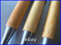 Japanese Yamahiro Oire Nomi Bench Chisels White Steel Polished Finish 3 set