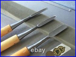 Japanese Yamahiro Oire Nomi Bench Chisels White Steel Polished Finish 3 set