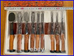 Japanese Yoshinaga Oire Nomi Chisel Set 10pcs Red Oak Handle 1 Missing 12mm