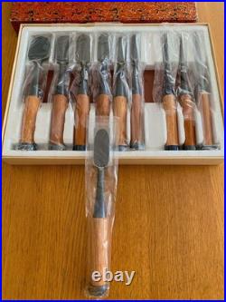 Japanese Yoshinaga Oire Nomi Chisel Set 10pcs Red Oak Handle 1 Missing 12mm