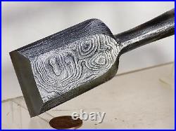 Japanese Zenshin/Daitei Mokume Damascus Steel Oire Nomi Chisel 8.75 Long 1-5/8