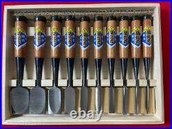 Japanese chisel Oire nomi Set of 10 3mm~42mm Kikuhiromaru