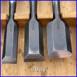 Japanese chisel Oire nomi Set of 10 Kikuhiromaru Used From Japan