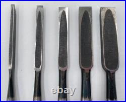 Japanese chisel Oire nomi set of 10, Kotani charcoal-burned black linin Japanese chisel Oire nomi set of 10, Kotani charcoal-burned black linin