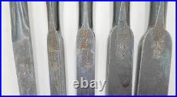 Japanese chisel Oire nomi set of 10, Kotani charcoal-burned black linin Japanese chisel Oire nomi set of 10, Kotani charcoal-burned black linin