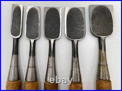 Japanese chisel Oire nomi set of 10, Kotani charcoal-burned black linin Japanese chisel Oire nomi set of 10, Kotani charcoal-burned black linin