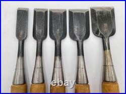 Japanese chisel Oire nomi set of 10, Kotani charcoal-burned black linin Japanese chisel Oire nomi set of 10, Kotani charcoal-burned black linin