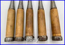 Japanese chisel Oire nomi set of 10, Kotani charcoal-burned black linin Japanese chisel Oire nomi set of 10, Kotani charcoal-burned black linin
