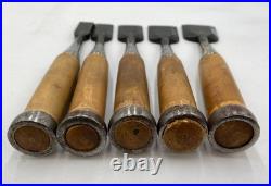 Japanese chisel Oire nomi set of 10, Kotani charcoal-burned black linin Japanese chisel Oire nomi set of 10, Kotani charcoal-burned black linin