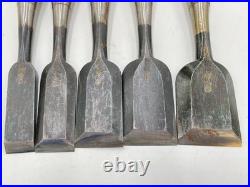 Japanese chisel Oire nomi set of 10, Kotani charcoal-burned black linin Japanese chisel Oire nomi set of 10, Kotani charcoal-burned black linin