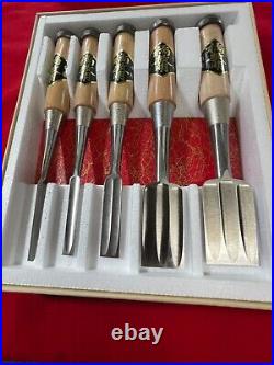 Japanese chisel Set 5P Oire nomi All HSS Blade 6,9, 15,30,36mm