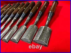 Japanese chisel Shinogi tsubushi 10 Set (Mokume) Hanyu Yasushi Rose wood