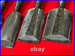 Japanese chisel Shinogi tsubushi 10 Set (Mokume) Hanyu Yasushi Rose wood