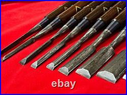 Japanese chisel Shinogi tsubushi 10 Set (Mokume) Hanyu Yasushi Rose wood