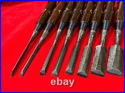 Japanese chisel Shinogi tsubushi 10 Set (Mokume) Hanyu Yasushi Rose wood