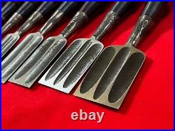 Japanese chisel Shinogi tsubushi 10 Set (Mokume) Hanyu Yasushi Rose wood