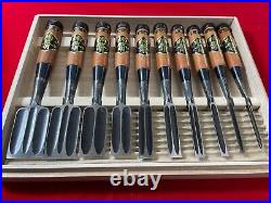 Japanese chisel dovetail chise Shinogi nomi Mokume 10Set