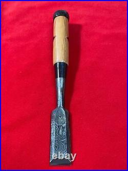 Japanese chisel oire nomi 24mm (Mokume) Blue Steel#2