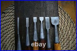 Japanese chisels vintage, signed, hand forged