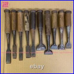 Japanese quality chisel Oire Tataki Nomi Carpenter tools Lot of 10 #6618