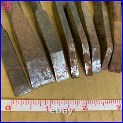 Japanese quality chisel Oire Tataki Nomi Carpenter tools Lot of 12 #6631
