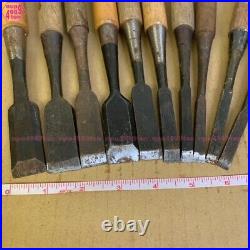 Japanese quality chisel Oire Tataki Nomi Lot of 10 Carpenter tools #6619