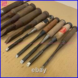 Japanese quality chisel Oire Tataki Nomi Lot of 10 Carpenter tools #6622