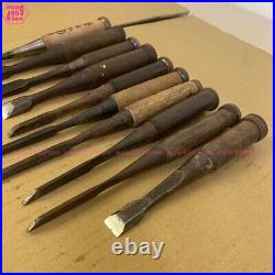 Japanese quality chisel Oire Tataki Nomi Lot of 10 Carpenter tools #6625