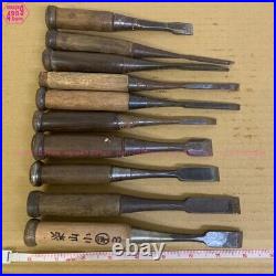 Japanese quality chisel Oire Tataki Nomi Lot of 10 Carpenter tools #6625