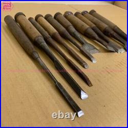 Japanese quality chisel Oire Tataki Nomi Lot of 10 Carpenter tools #6629