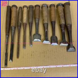 Japanese quality chisel Oire Tataki Nomi Lot of 10 Carpenter tools #6629