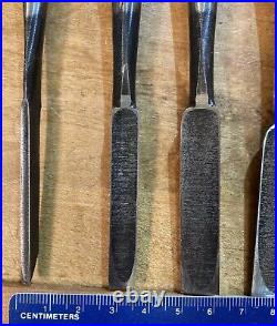 Japanese shinogi oire nomi bench chisels by Nishiki Shimizu. New 8 piece set