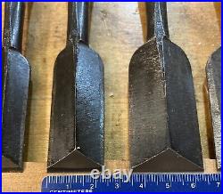 Japanese shinogi oire nomi bench chisels by Nishiki Shimizu. New 8 piece set