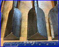 Japanese shinogi oire nomi bench chisels by Nishiki Shimizu. New 8 piece set