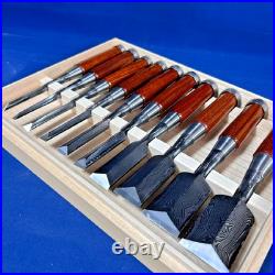 Jinsaku Suminagashi Oire Nomi Japanese Bench Chisel Multi Hollows Ura Aogami #1