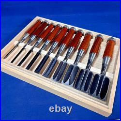 Jinsaku Suminagashi Oire Nomi Japanese Bench Chisel Multi Hollows Ura Aogami #1