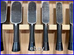 Kamon Kiyohisa family crest Japanese Bench Chisel Oire Nomi Set of 13 Used